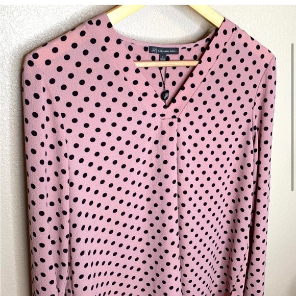Adrianna Papell Polka Dot Long Sleeve Top - Picture 2 of 5